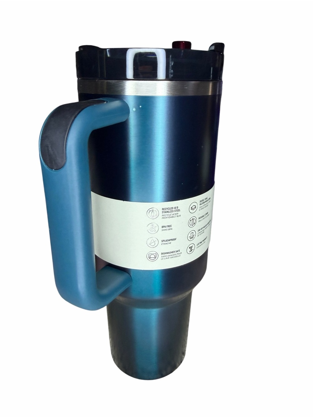 Stanley Metallic Teal Travel Tumbler with Handle - Picture 3 of 6